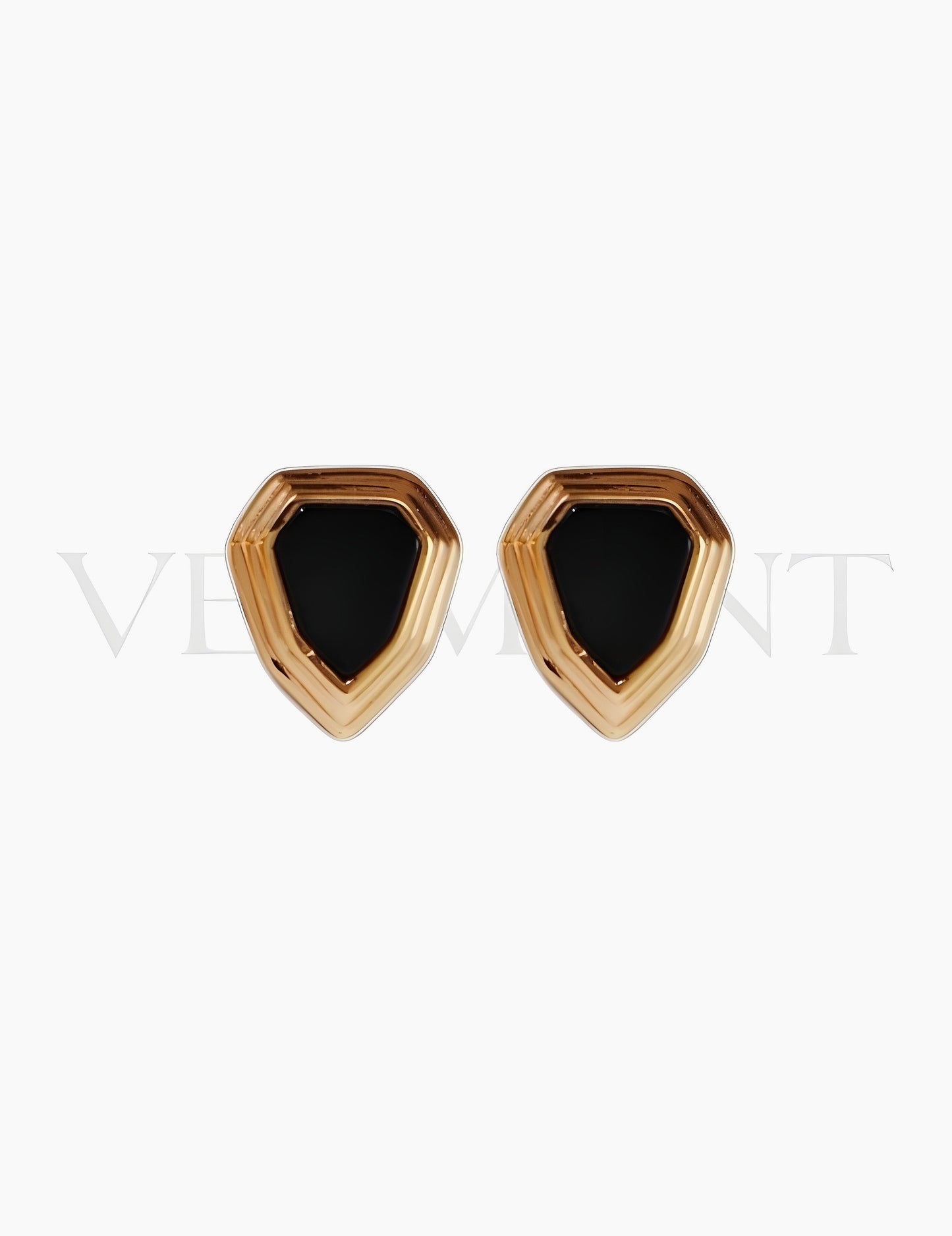 Boucles d'Oreilles Hexagone Doré