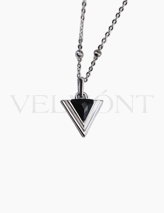 Pendentif Triangulaire Agate Argent