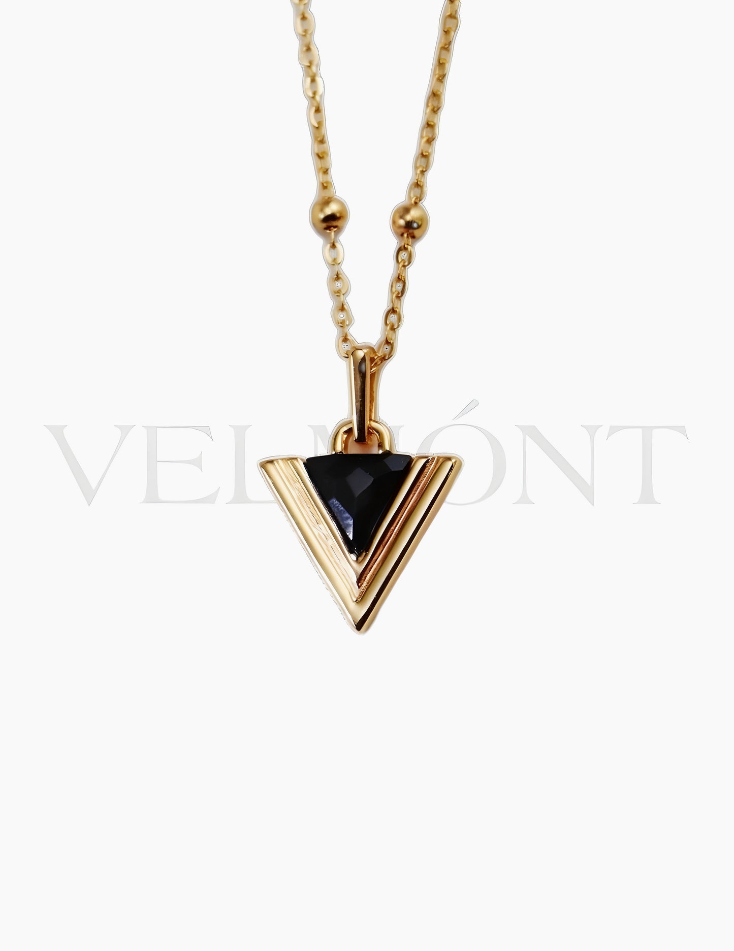 Pendentif Triangulaire Agate Doré