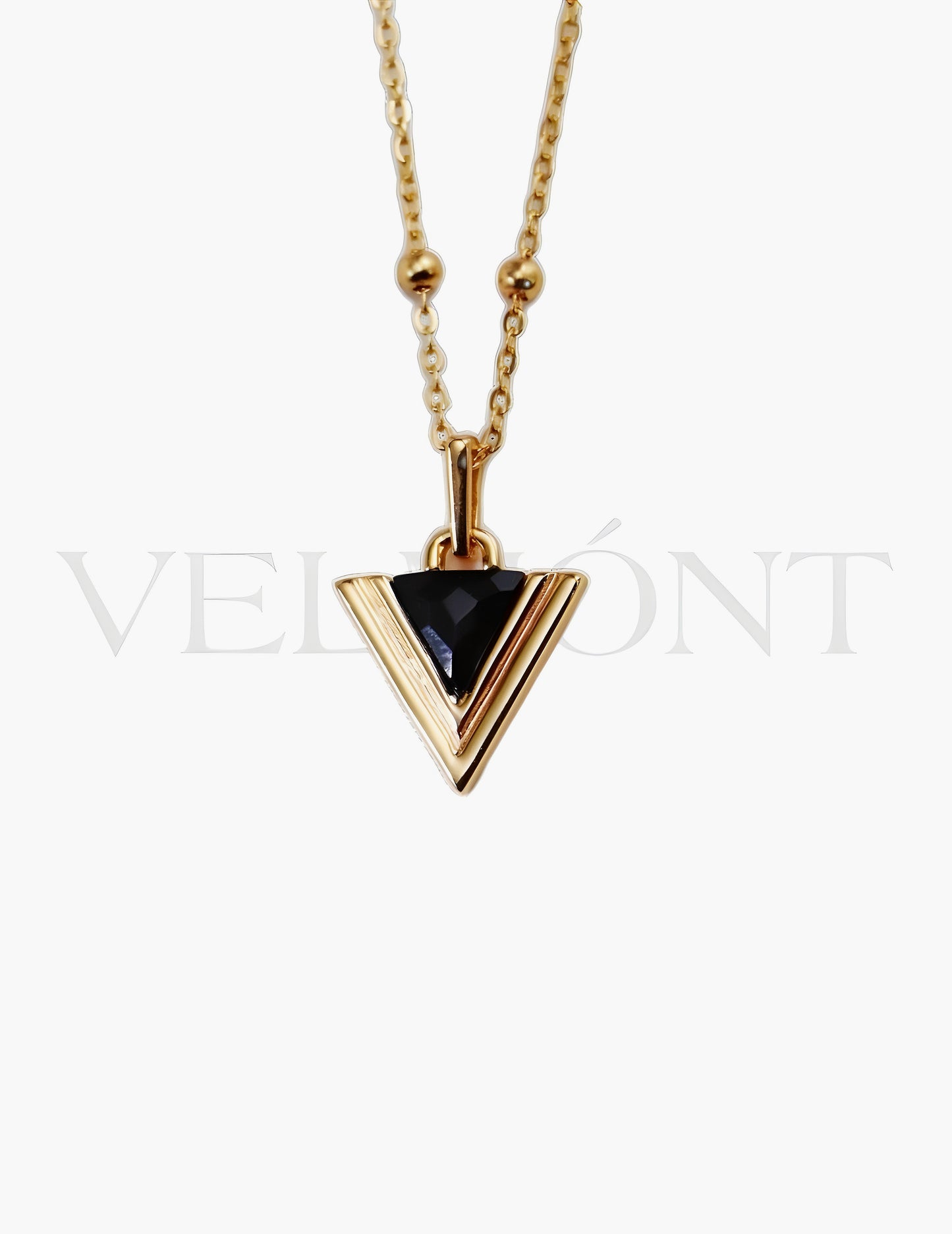 Pendentif Triangulaire Agate Doré