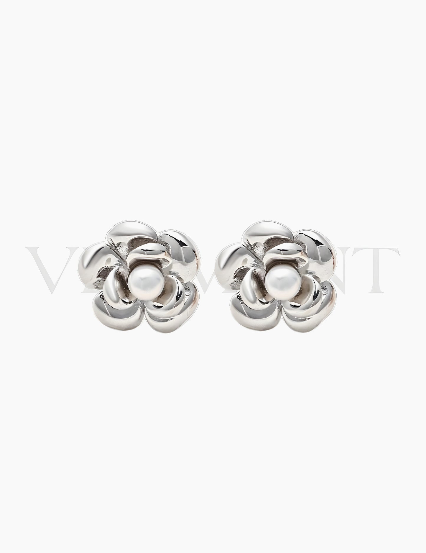 Boucles d’Oreilles Fleur & Perle en Argent