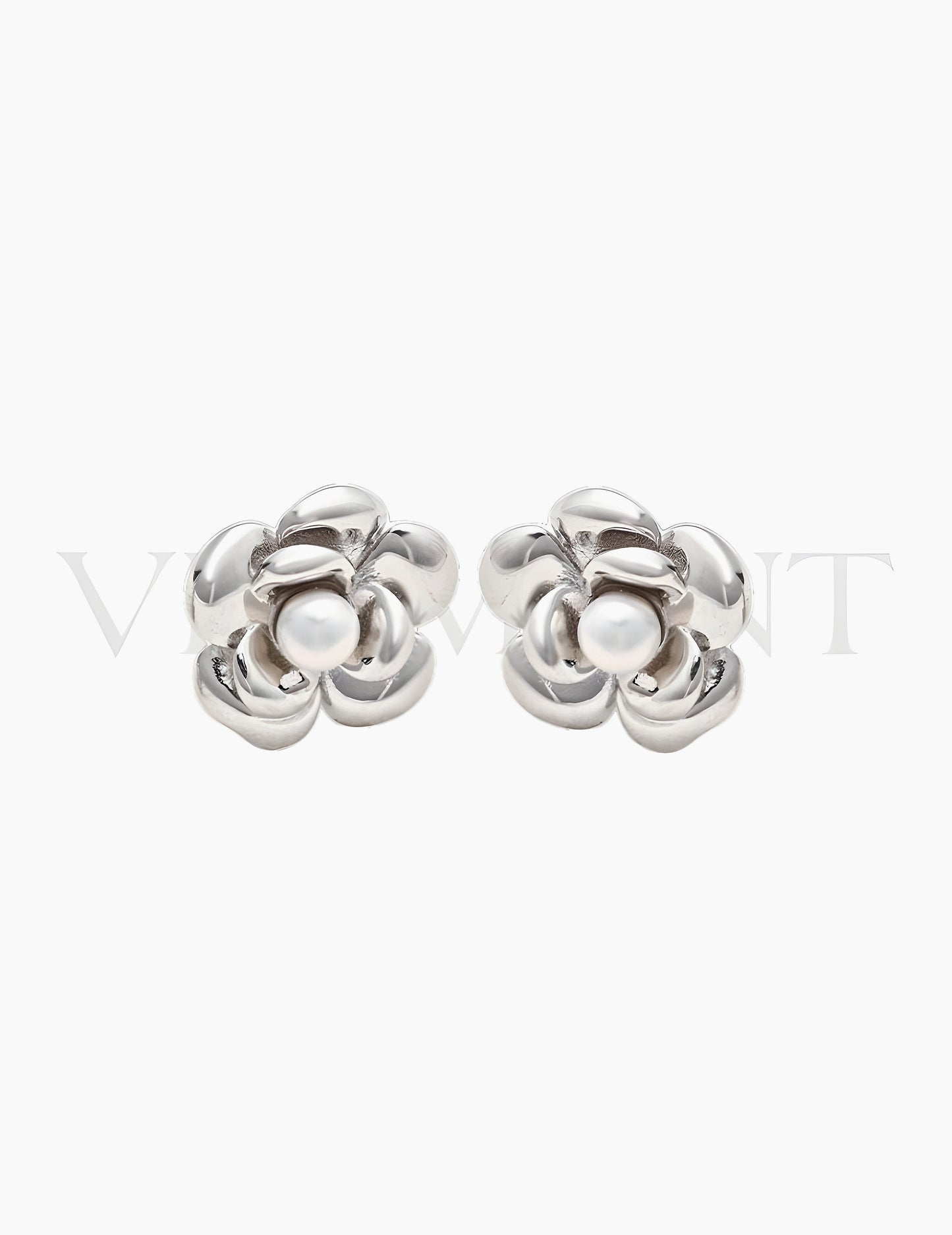 Boucles d’Oreilles Fleur & Perle en Argent